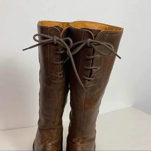 Fiorentini + Baker Emma Lace Up Back High Boots Medium Brown Leather Size 8 38 - Picture 6 of 16